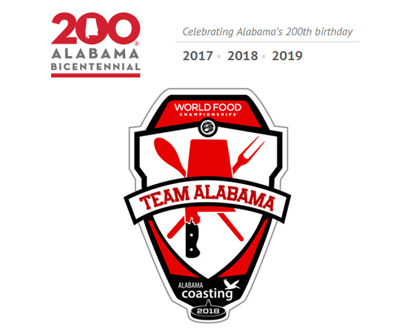 Logos for WFC Team Alabama and for the Alabama Bicentennial Celebration
